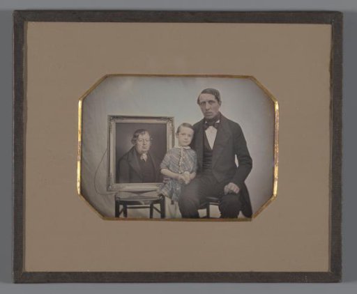 Three-Generation Portrait of Gerrit de Veer (on Pastel), Aart de Veer Gzn, and the Seven-Year-Old Gerrit Willem Aart de Veer