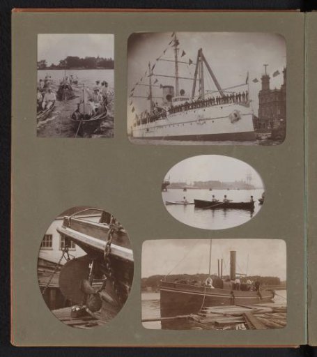 Views of and a Detail of Various Ships