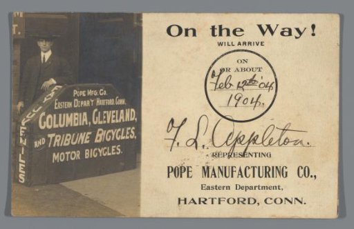 Advertisement by a Representative of Bicycles and Motorcycles