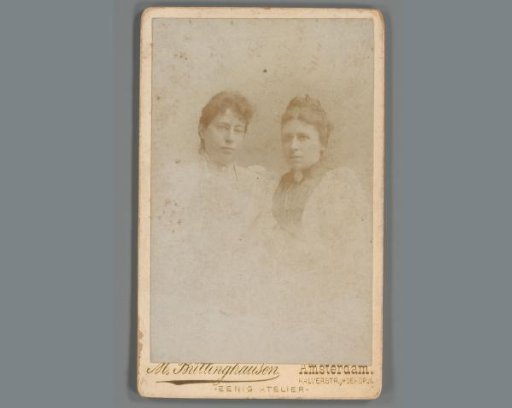 Portrait of Geertrui Martina van Haren Noman-Willemstijn (right) and a woman designated as 'Grandma Jasje'