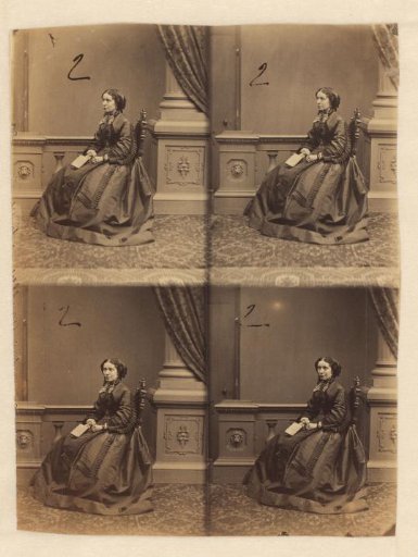 Untrimmed proof sheet of cartes-de-visite portraits