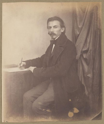 Portrait of Marggraf, Architect, Drawing with Pencil in Hand