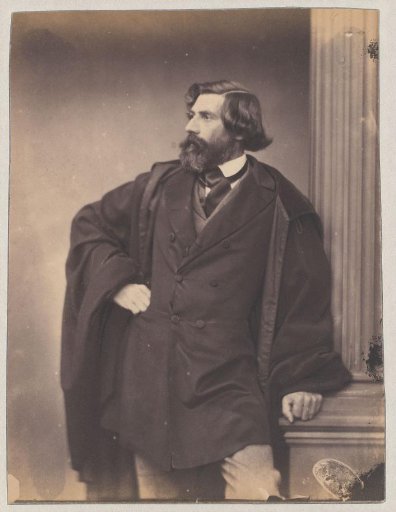 Portrait of Ludwig Lange, Standing and Leaning on a Pillar