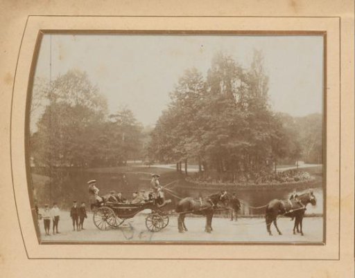 Students in a carriage in the Vondelpark in Amsterdam