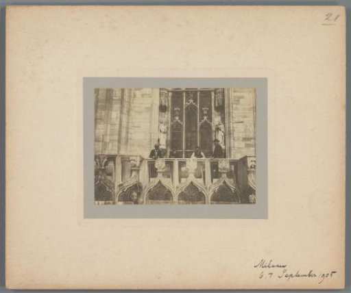 Group portrait of four unknown men on the Duomo of Milan