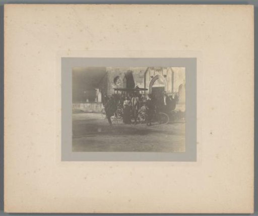 Group portrait of unknown men and a woman with bicycles and a car, near Bolzano