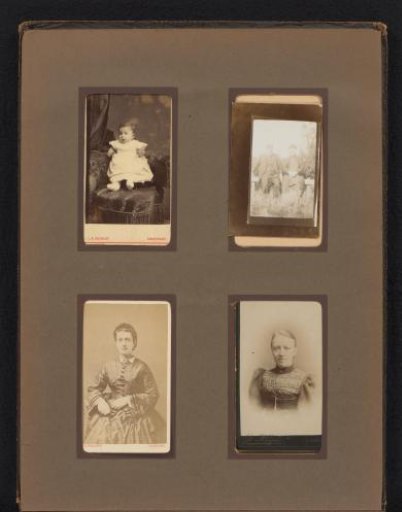Four photographs with portraits, including Petrus Hermanus Bon and Guurtje van Leijden