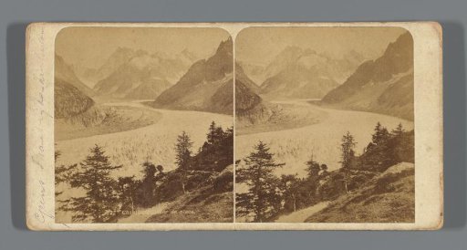 View of the Mer de Glace near Mont Blanc in Chamonix