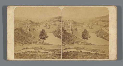 View of the cornfields among rocks in the vicinity of La Bourboule, France