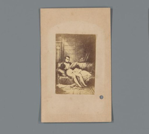 Photoreproduction of the painting Napoleon and his son by Carl von Steuben as admission ticket for an exhibition by Honest Mac