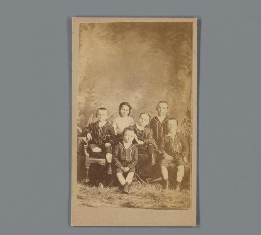Group portrait of six orphan children