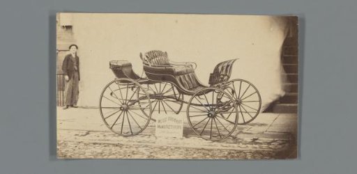 Advertisement with a carriage produced by Wood Brothers Manufacturers