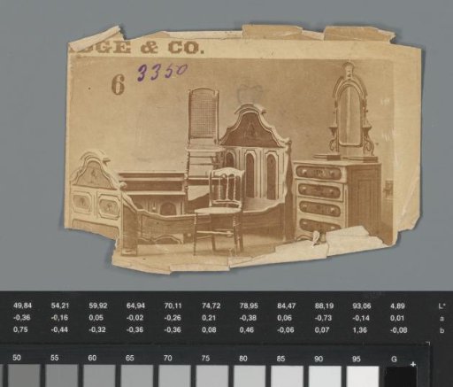 Advertisement featuring various pieces of furniture, produced by J.A. Eldredge & Company in Springfield, Massachusetts