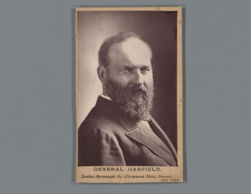 Portrait of James A. Garfield, advertisement for Holman Pad Company