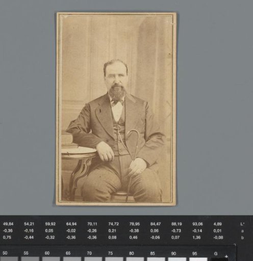 Advertisement for gifts of L.D. Sine in Cincinnati, with portrait of L.D. Sine
