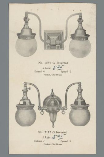 Two Wall Lamps of Brass