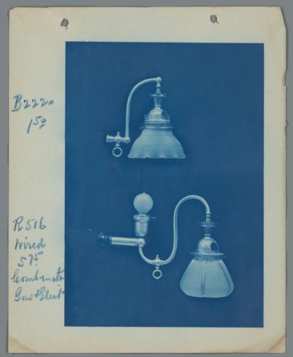 Two Wall Lamps with Glass Lamp Shades