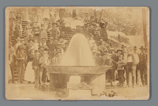 Advertisement for Artesian Spring Well featuring a crowd in Clinton, Missouri