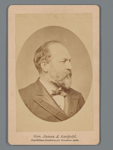 Portrait of James A. Garfield, advertisement for Vaseline by the Chesebrough Manufacturing Company