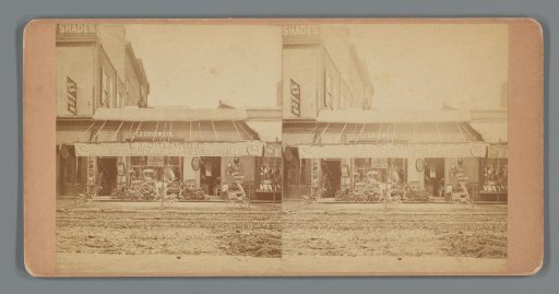 Advertisement featuring a view of the shop of I.J. Criswell selling baby carriages, bicycles and other carriages in Philadelphia