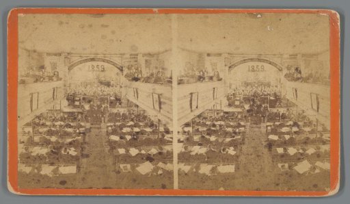 Advertisement with a view of the practical, banking, and office departments of the Eastman Business College in Poughkeepsie, New York