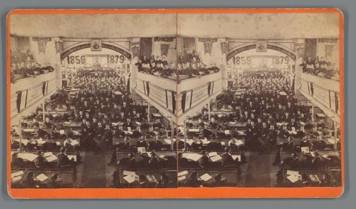 Advertisement with a view of the practical, banking, and office departments of the Eastman Business College in Poughkeepsie, New York