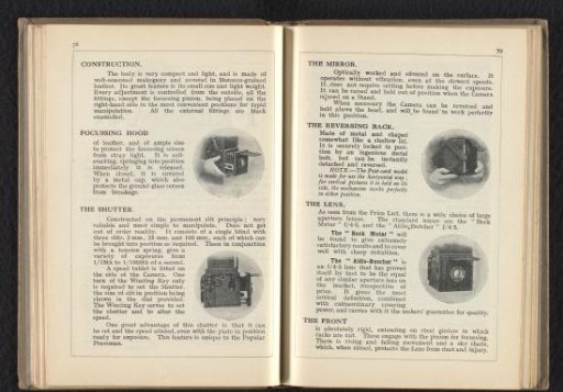 Focusing hood and shutter of the Popular Pressman Reflex Camera