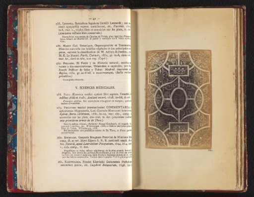Photographic reproduction of the book cover of a medical book from 1594