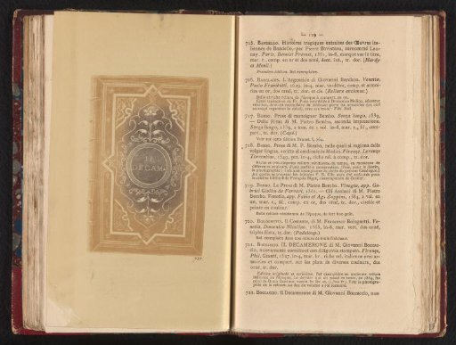 Photographic Reproduction of the Book Cover of Il Decamerone di M. Giovanni Boccaccio from 1527