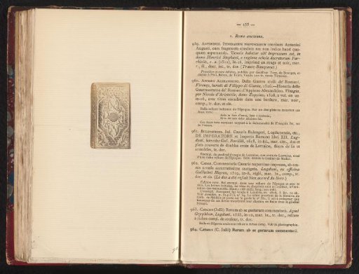 Photographic Reproduction of the Book Cover of Caesaris (Julii) Reum ab se gestarum commentarii from 1555