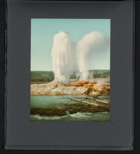 View of an erupting Giant Geyser in Yellowstone National Park