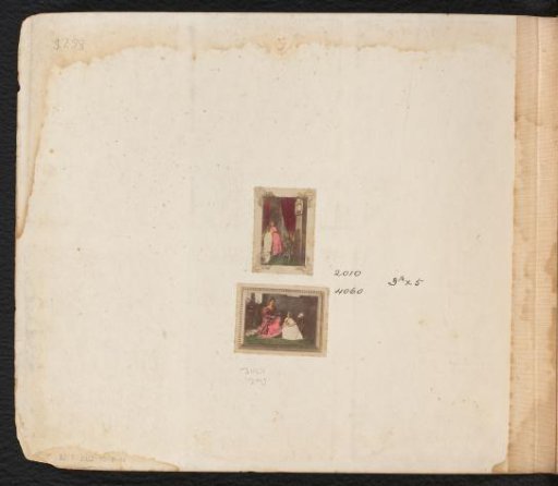 Portrait of an unknown girl at a spinning wheel and portrait of an unknown seated woman and a young girl