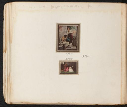 Two people painting a vase and a portrait of an unknown seated woman and a young girl
