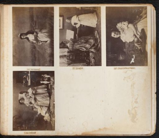 Four photographs of a young woman and a young girl in various settings