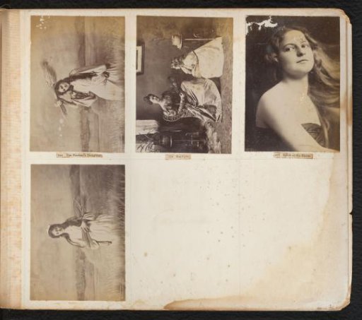 Four photographs of young women and a girl in various settings