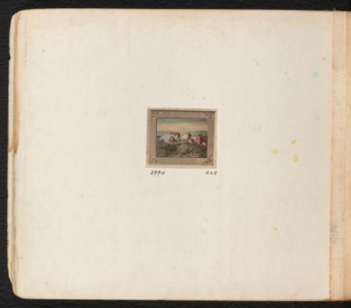 Portrait of four unknown children lying in a grassy field