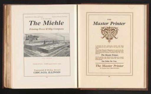 Advertisement for The Miehle Printing Press & Mfg. Company, Chicago