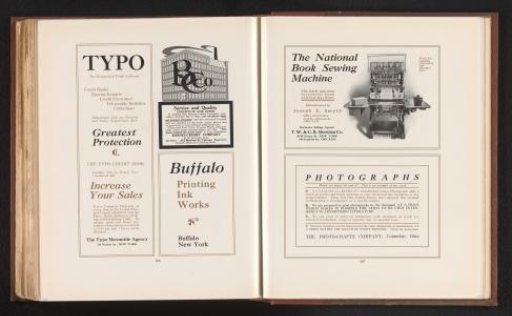 Advertisements, including for the Barnes-Crosby Company, Chicago, illustrated with a factory building