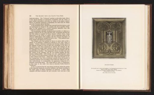 Reproduction of a drawing of the cover of 'The Song of Songs', designed by S. Poole, Alice Shephers and H. G. Fell and bound by Cedric Chivers in Bath
