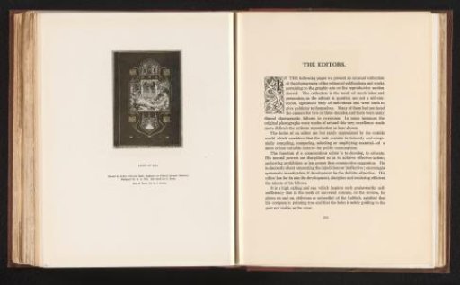 Reproduction of a drawing of the cover of 'Light of Asia', designed by H. G. Fell, executed by S. Poole and bound by Cedric Chivers in Bath