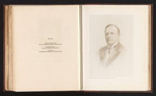 Reproduction of a retouched photographic reproduction with a portrait of A. H. McQuilkin