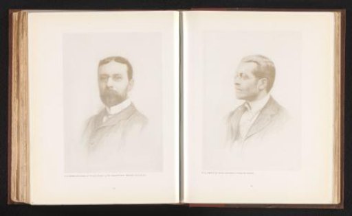 Reproduction of a retouched photographic reproduction with a portrait of N. S. Amstutz