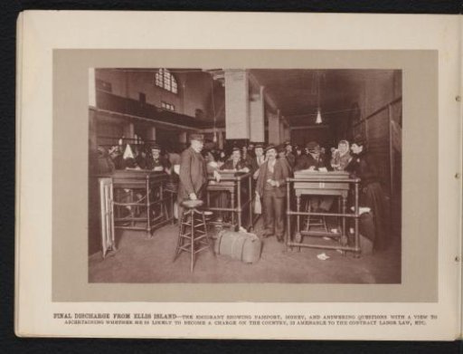 Migrants during the final inspection for admission to the United States of America
