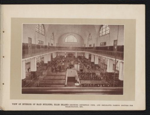 Interior of the main building on Ellis Island, New York