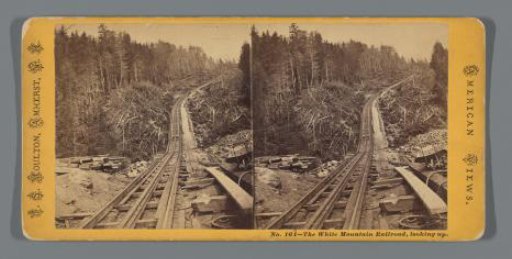 View of a railway track in the White Mountains, New Hampshire