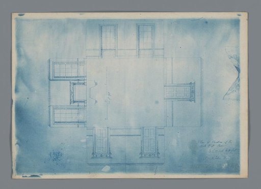 Reproduction of a building drawing of an unknown house