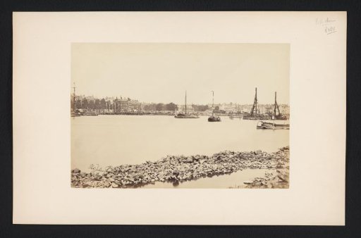 Construction of the railway bridge over the Maas, Rotterdam, 1871