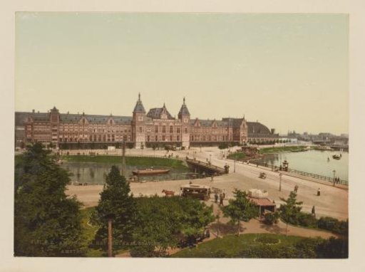 View of the Central Station in Amsterdam