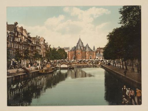 View of the Nieuwmarkt and Waag in Amsterdam