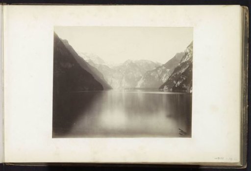 View of a mountain lake, probably in the Alps